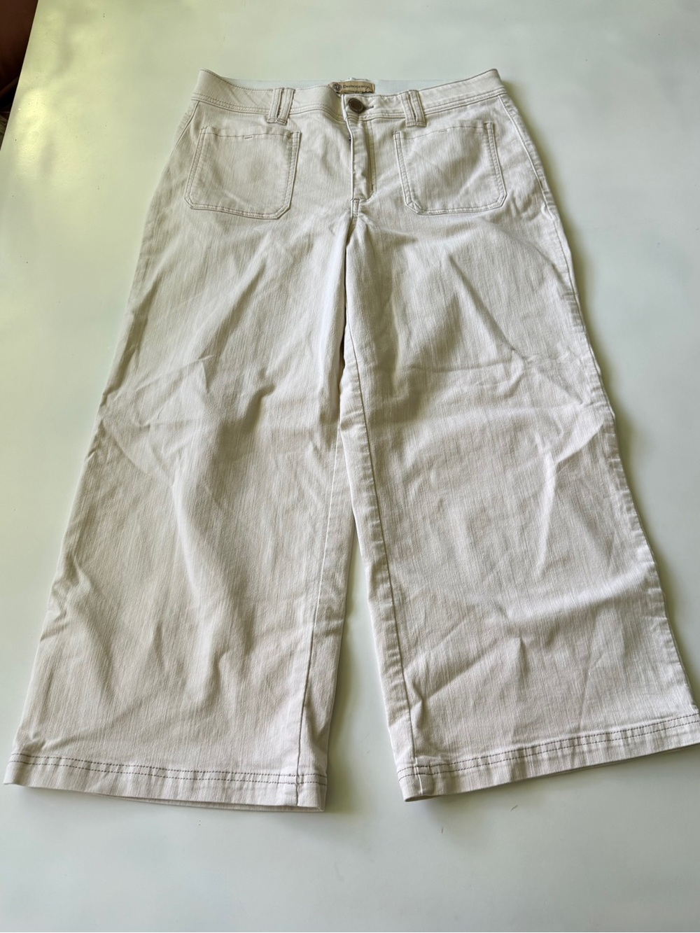 Democracy Jeans Women's 14 Ab Solution Elastic Waist Wide Leg Crop Ankle Pant